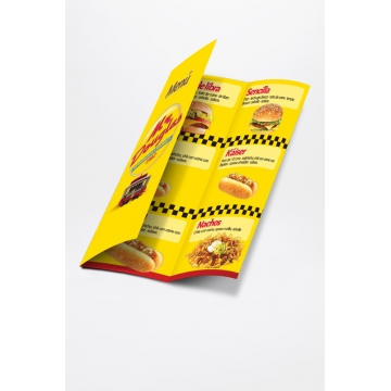 Brochures tamaño carta (8.5"x11" abierto) (Papel Couche 100)